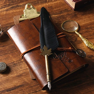 ✾Alley Retro Feather Pen Harry Potter ปากกาขนนกกล่องของขวัญ Dip Pen ของขวัญวันเกิดชุดครู