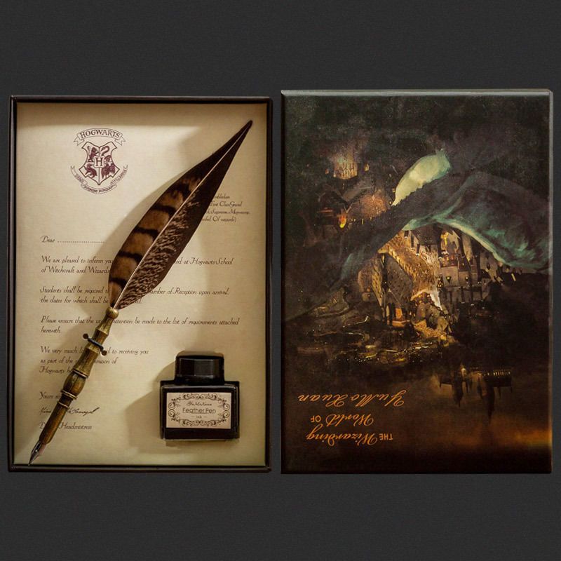 school-of-magic-quill-set-harry-potter-owl-quill-gift-box-retro-dip-pen-ปรับแต่งได้