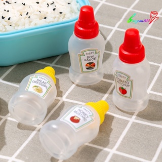 【AG】1 Set Sauce Squeeze Bottles Leak-proof Mini Condiment Squeeze Salad Dressing Jars for