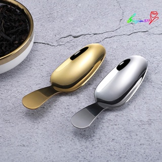 【AG】Tea Spoon Mirror Polishing Anti Corrosion Short Handles 304 Steel Enlarged Head Dessert Salt Spice
