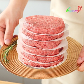 【AG】100Pcs Hamburger Patty Paper Non-StickRound Wax Parchment Sheets for Press Ground Beef Freezing Wrappers Oven