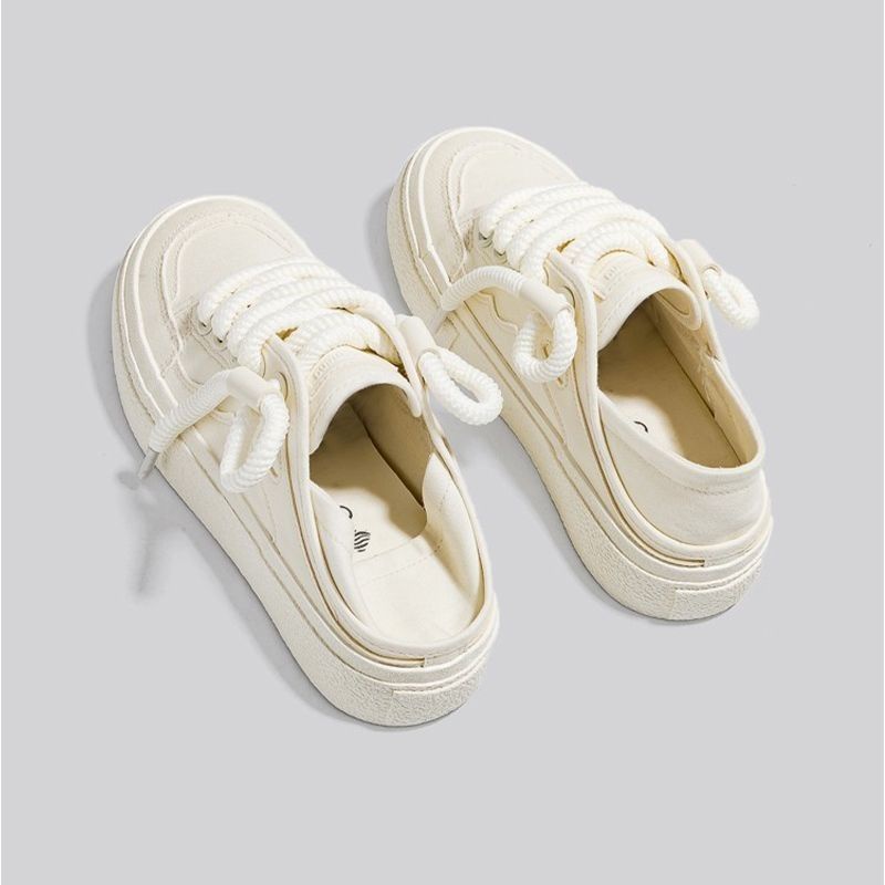 รองเท้าผ้าใบสีขาวของผู้หญิง-2023-ฤดูร้อนใหม่รองเท้าผู้หญิงด้านล่างหนาเพิ่มขึ้นเฉพาะแพลตฟอร์มรองเท้าน่าเกลียดน่ารักรองเ