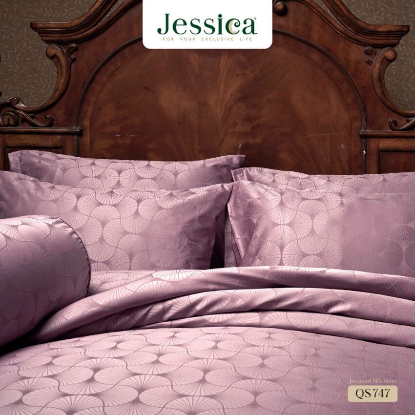 jessica-ชุดผ้าปูที่นอน-พิมพ์ลาย-graphic-qs747-jacquard-ทอ-500-เส้น-สีชมพู-เจสสิกา-ชุดเครื่องนอน-ผ้าปู-ผ้าปูเตียง-ผ้านวม
