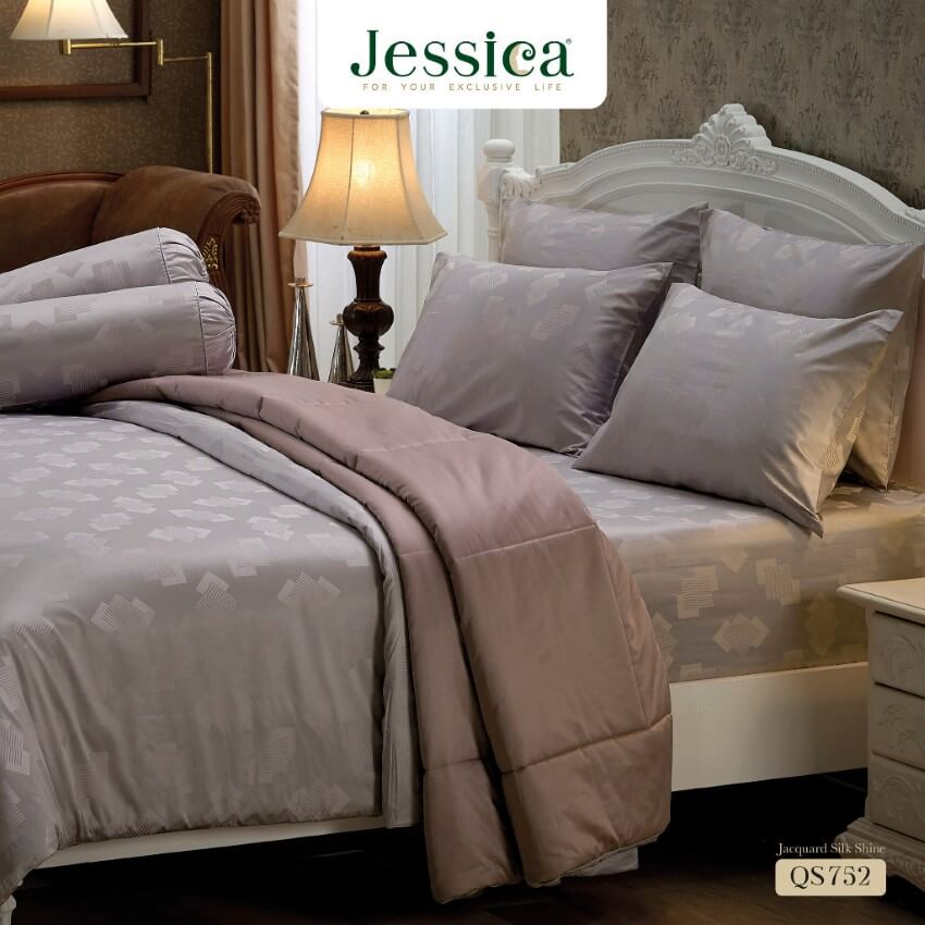 jessica-ชุดผ้าปูที่นอน-พิมพ์ลาย-graphic-qs752-jacquard-ทอ-500-เส้น-สีเทา-เจสสิกา-ชุดเครื่องนอน-ผ้าปู-ผ้าปูเตียง-ผ้านวม