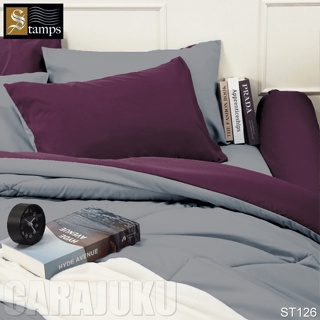 STAMPS ชุดผ้าปูที่นอน สีม่วงเข้ม ทูโทน Silver Sconce ST126 #แสตมป์ส ชุดเครื่องนอน ผ้าปู ผ้าปูเตียง ผ้านวม
