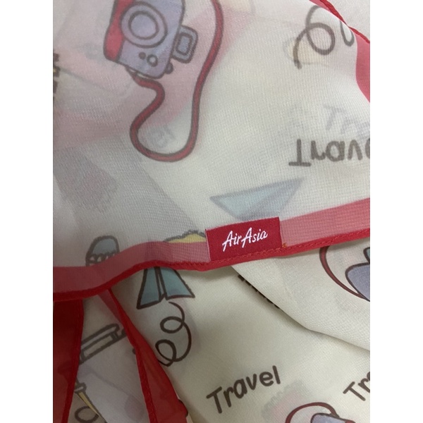 ผ้าพันคอ-ผ้าชีฟอง-พิมพ์ลาย-เครื่องบิน-airasia