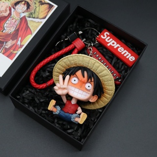 ¤การ์ตูนสร้างสรรค์ One Piece พวงกุญแจ Luffy Sauron Ace Chopper จี้กระเป๋ารถคู่ของขวัญ
