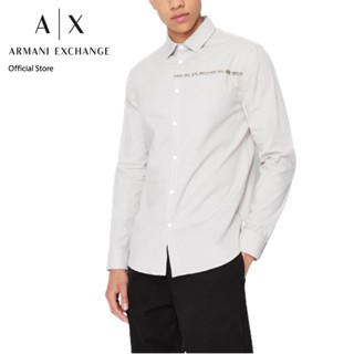 AX Armani Exchange เสื้อเชิ้ตผู้ชาย รุ่น AX 6LZC11 ZNIZZ01CZ - สีเทา