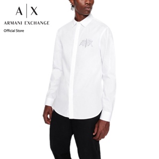 AX Armani Exchange เสื้อเชิ้ตผู้ชาย รุ่น AX 6LZC12 ZNTQZ1100 - สีขาว
