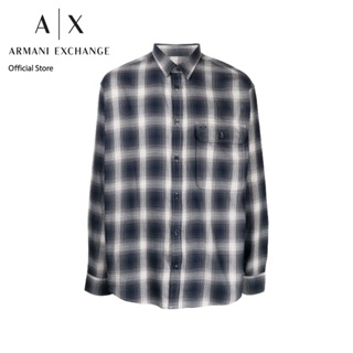 AX Armani Exchange เสื้อเชิ้ตผู้ชาย รุ่น AX 6LZCL5 ZNWPZ41AR - สีดำ