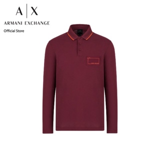 AX Armani Exchange เสื้อโปโลผู้ชาย รุ่น AX 6LZFJB ZJBVZ1440 - สีแดง
