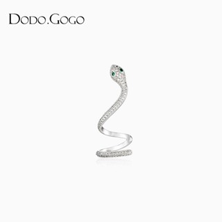 ✲๑✌DODOGOGO งูสีขาวขนาดเล็กเพทายเดี่ยวต่างหูคลิปกระดูกหู 2023 ใหม่ระดับไฮเอนด์ออกแบบเฉพาะต่างหูอินเทรนด์
