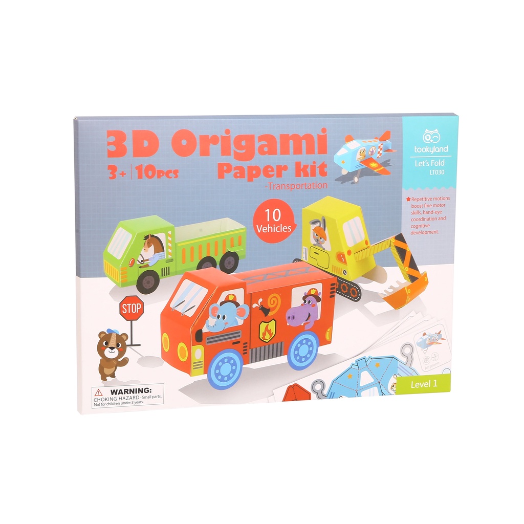 tooky-land-3d-origami-paper-kit-สติ๊กเกอร์กิจกรรม-3-มิติ-ลายทรานสปอร์ต