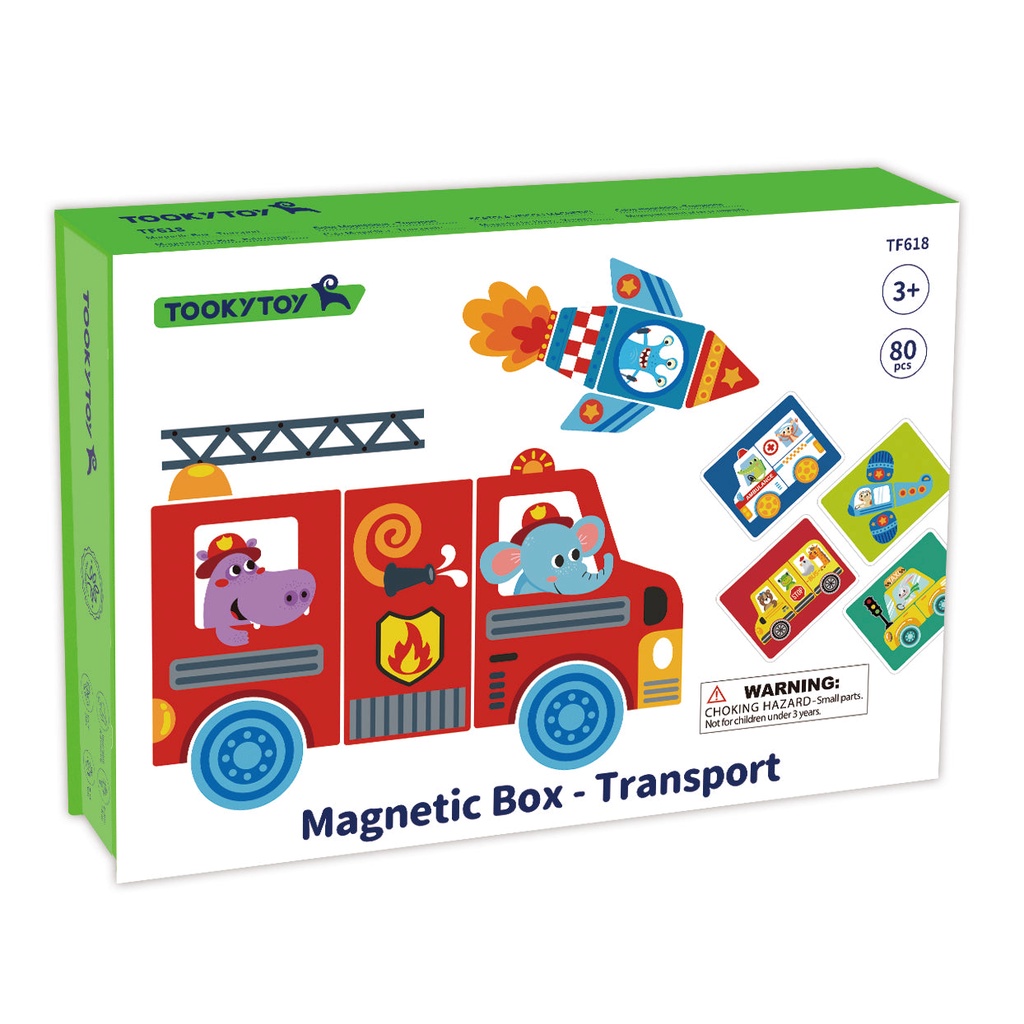 tooky-toy-magnetic-box-ชุดของเล่นแม่เหล็กลายทรานสปอร์ต