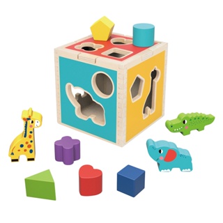 Tooky Toy-Animal Shape Sorter-ของเล่นบล็อคไม้รูปสัตว์