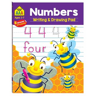 Asia Books หนังสือภาษาอังกฤษ SCHOOL ZONE: NUMBERS WRITING AND DRAWING PAD