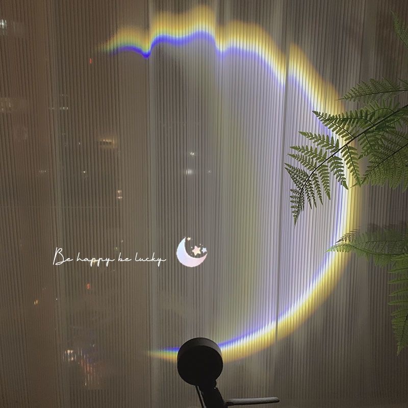 แสงจันทร์สายรุ้งห้องนอนบรรยากาศห้องพักขนาดเล็กของขวัญวันเกิดแฟนnicheขั้นสูงตารางโคมไฟphoto-props