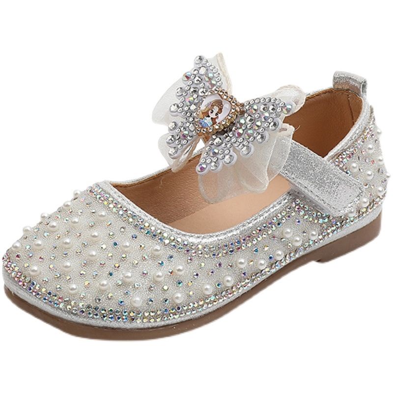 irun-รองเท้าเด็กผู้หญิงรองเท้าเจ้าหญิง-2023-ฤดูใบไม้ผลิและฤดูใบไม้ร่วงใหม่เด็กด้านล่างนุ่ม-rhinestone-bow-รองเท้าหนังเด็