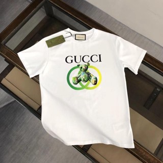 Gucci เสื้อยืดแขนสั้นลําลอง ทรงหลวม พิมพ์ลาย สไตล์ยุโรป และอเมริกา สําหรับผู้ชาย และผู้หญิง 2022
