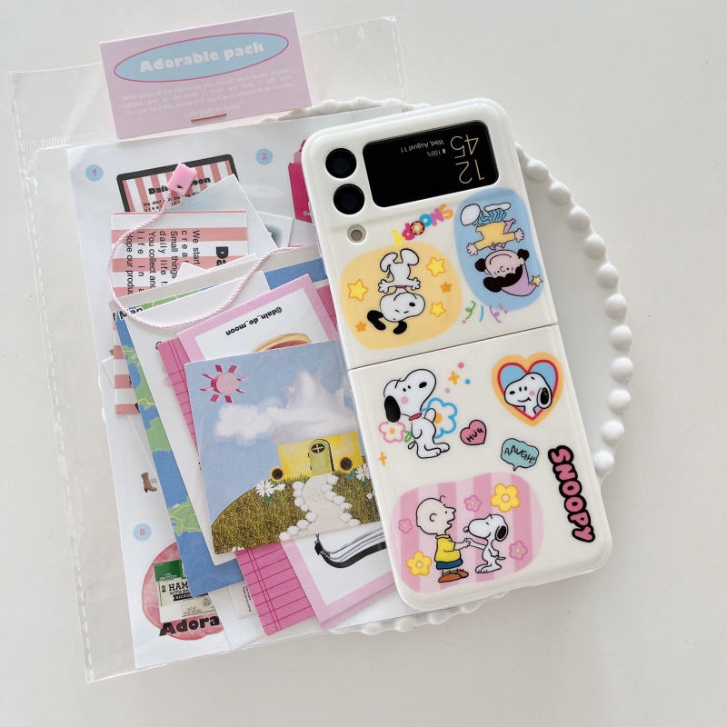 เคสโทรศัพท์มือถือหน้าจอพับใหม่-การ์ตูนsnoopy-เหมาะสำหรับ-galaxy-zflip5-zflip4-creative-anti-drop