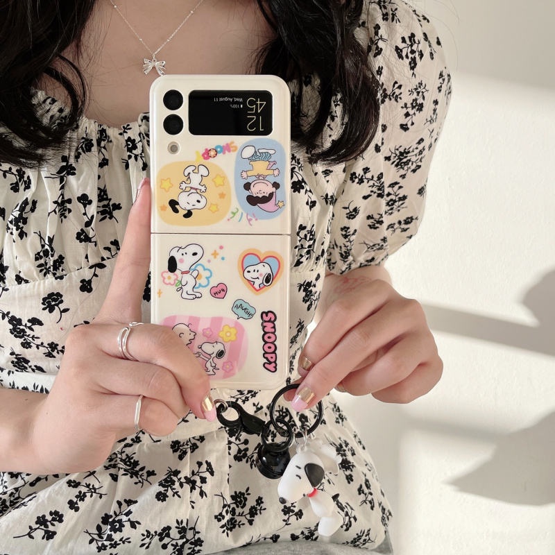เคสโทรศัพท์มือถือหน้าจอพับใหม่-การ์ตูนsnoopy-เหมาะสำหรับ-galaxy-zflip5-zflip4-creative-anti-drop