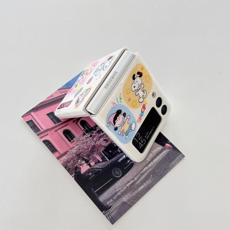 เคสโทรศัพท์มือถือหน้าจอพับใหม่-การ์ตูนsnoopy-เหมาะสำหรับ-galaxy-zflip5-zflip4-creative-anti-drop
