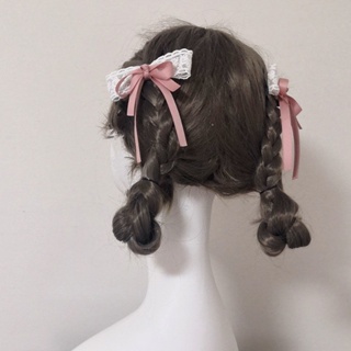 ▥✔❦น่ารักผมหางม้าคู่ headdress ญี่ปุ่นโบว์ลำแสงคลิปด้านข้าง Lolita เครื่องประดับผมสาวหวานหัวเชือก