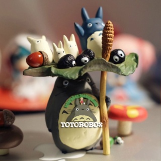 ♣ญี่ปุ่น Hayao Miyazaki HAND-made Layered Totoro ซ้อนเพลงตุ๊กตาเดสก์ท็อปตกแต่ง Micro-Landscape ตุ๊กตาของขวัญของขวัญ