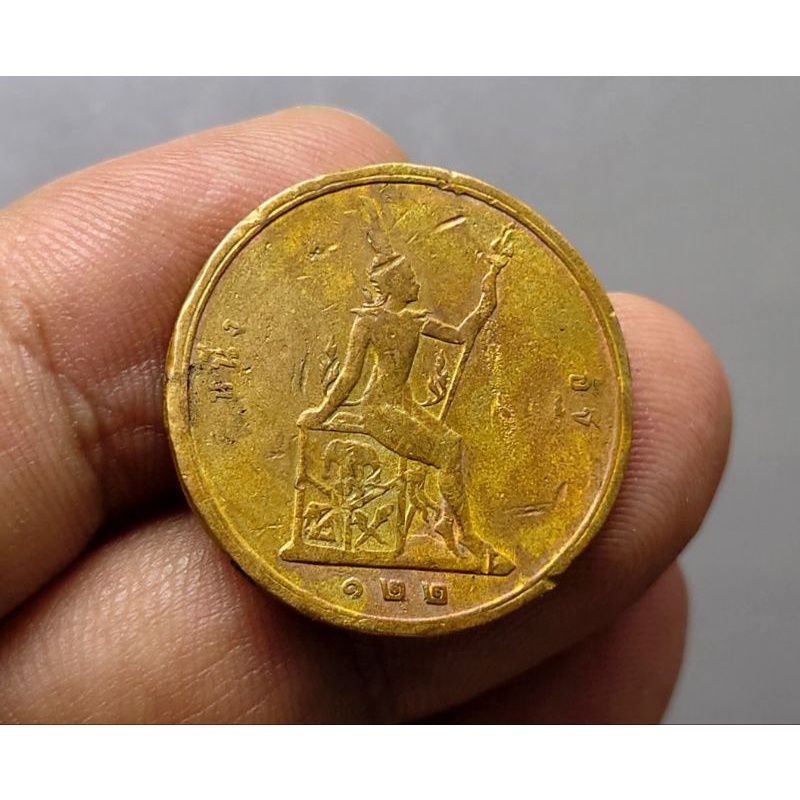เหรียญหนึ่งอัฐ-1อัฐ-แท้-สมัย-ร-5-เนื้อทองแดง-พระสยามเทวาธิราช-รศ-122-พิมพ์เล็ก-รัชกาลที่5-โรงกษาปณ์ฮัม-เงินโบราณ