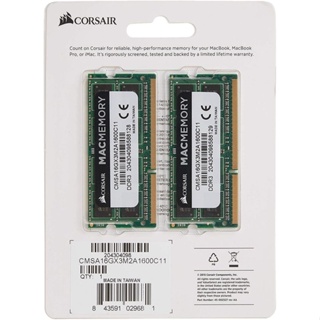 Corsair Memory 16GB (2x8GB) SODIMM DDR3 1600 MHz (PC3-12800) for Macbook, CMSA16GX3M2A1600C11