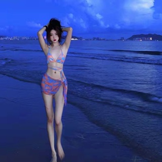 ✳ชุดว่ายน้ำสตรีฤดูร้อน 2022 ใหม่สไตล์เกาหลีอินบิกินี่สามชิ้นเซ็กซี่สาวร้อนชายหาดชุดว่ายน้ำน้ำพุร้อน