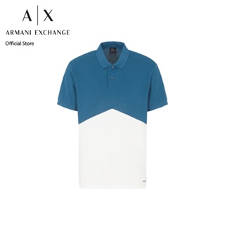 AX Armani Exchange เสื้อโปโลผู้ชาย รุ่น AX 6RZFLA ZJM5Z21CN - สีกรมท่า