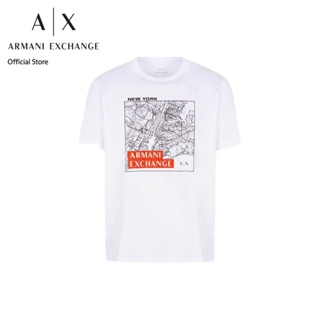 AX Armani Exchange เสื้อยืดผู้ชาย รุ่น AX 6RZTAH ZJA5Z21CR - สีขาว