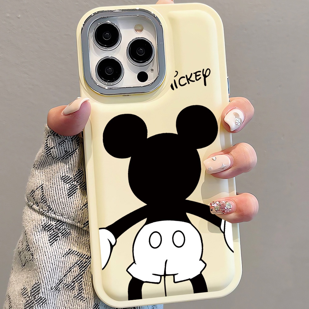 เคสโทรศัพท์มือถือ-แบบนิ่ม-ลายมิกกี้-เมาส์-ป้องกันเลนส์-สําหรับ-iphone-14promax-13-12-11-7plus-x-xr-xsmax