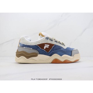 Fila Kick T12M312206Fsb รองเท้าผ้าใบลําลอง ข้อสั้น เข้ากับทุกการแต่งกาย สําหรับผู้ชาย และผู้หญิง