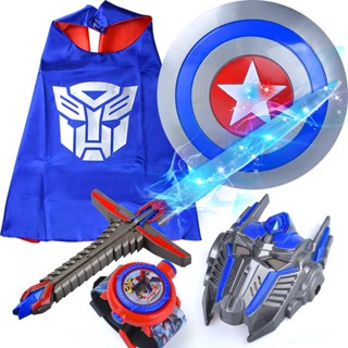 ❇Boys Transformers ดาบเลเซอร์เด็กส่องสว่างดาบใหญ่ของแท้ยุทธวิธีเรืองแสงดาบ SHIELD ของเล่น