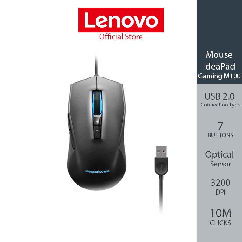 Lenovo Mouse IdeaPad Gaming M100 RGB USB 2.0 GY50Z71902 (เม้าส์เกม