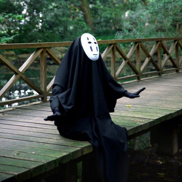 spirited-away-cos-เสื้อผ้าการ์ตูนนิทรรศการ-faceless-monster-เสื้อผ้าคอสเพลย์อะนิเมะหน้ากากฮาโลวีนเครื่องแต่งกาย
