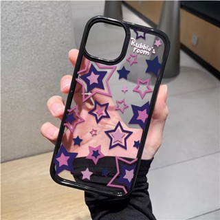 เคสอะคริลิคใส แบบแข็ง ลายดาว สําหรับ iphone 14 pro Max 11 13 12 7Plus 8 X XS Max