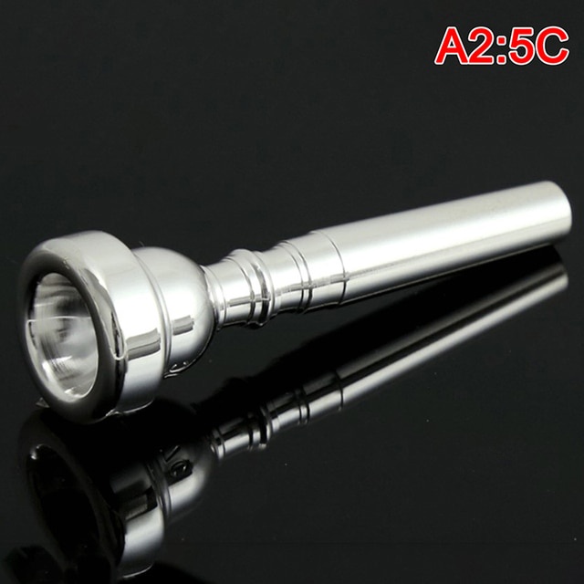 5C Silver Plated Trumpet Mouthpiece - Brass Construction, For Beginners & Professional Players