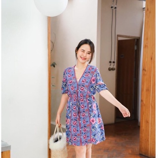 Chic No.9 : ชุดเดรส Dress - Mabel Big Flower มินิเดรส เดรสสั้น 👋ปัดซ้ายที่รูปเพื่อดูขนาดสินค้า