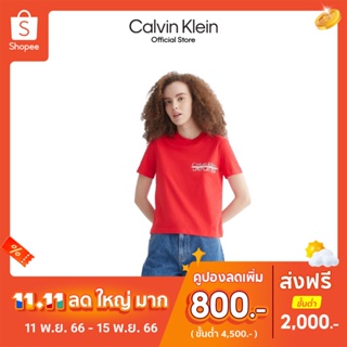 CALVIN KLEIN เสื้อยืดผู้หญิง ทรง Relaxed รุ่น J220818 XL6 - สีแดง