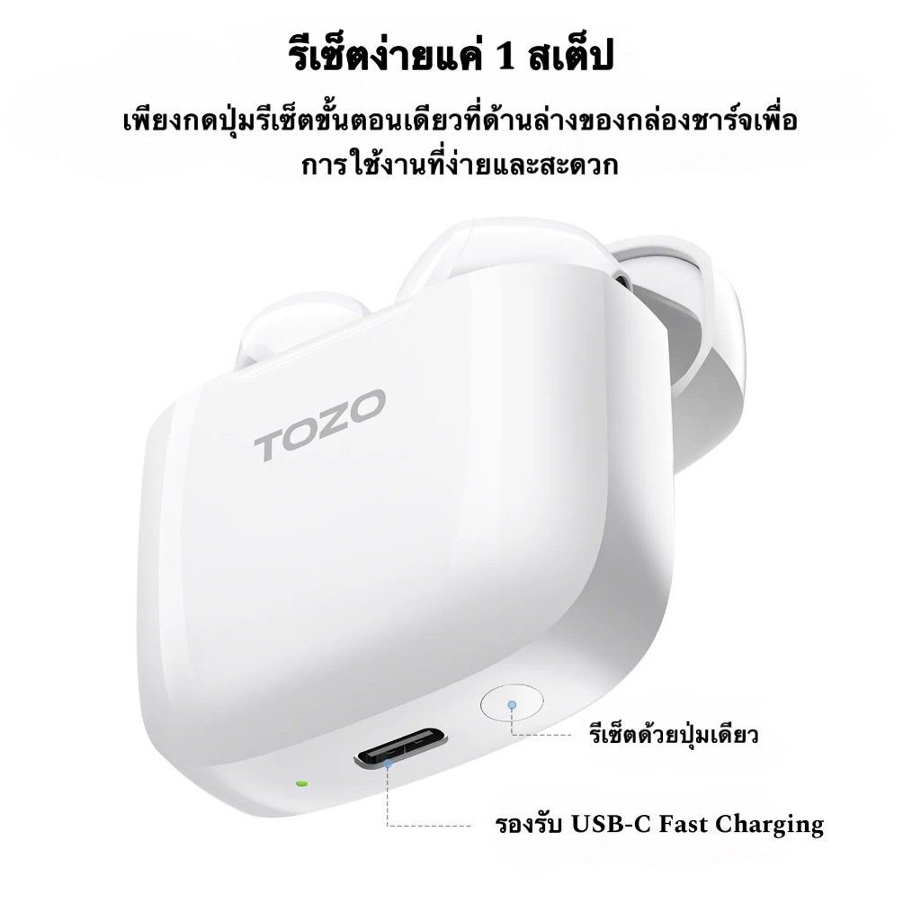 TOZO A3 หูฟังบลูทูธ หูฟังไร้สาย เอียบัด เบสหนัก truewireless Bluetooth 5.3 สวมใส่สบายน้ำหนักเบา
