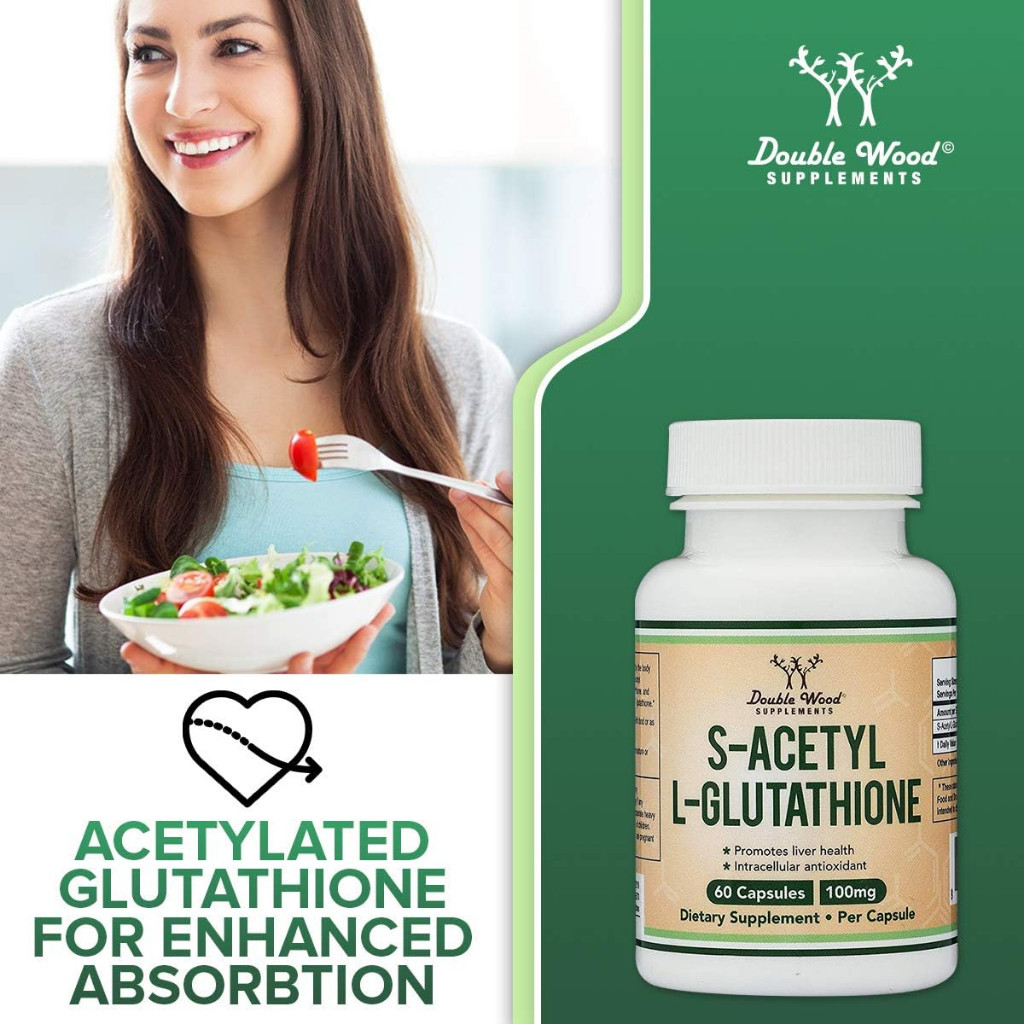 Double Wood S-Acetyl L-Glutathione 100mg , 60 Capsules (SKU.2159) | Shopee  Thailand