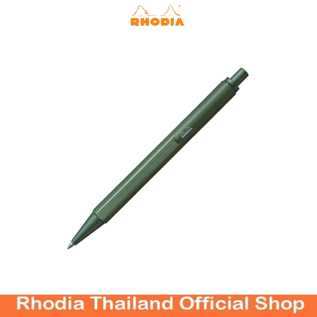 Rhodia 9389C - ScRipt Refillable Ballpoint Pen Hexagonal Brushed Aluminium Body