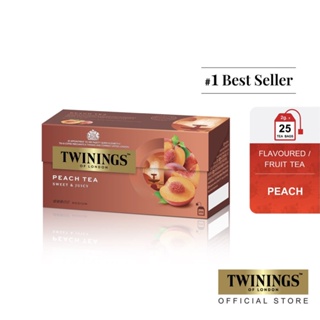 ภาพหน้าปกสินค้าทไวนิงส์ ชาแต่งกลิ่น รสพีช ชนิดซอง 2 กรัม แพ็ค 25 ซอง Twinings Peach Flavoured Tea 2 g. Pack 25 Tea Bags ซึ่งคุณอาจชอบราคาและรีวิวของสินค้านี้