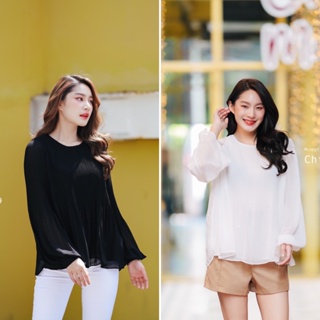 Chic No.9 : Top Chiffon 3 สี เสื้อชีฟองผ้าใส่สบาย 👋ปัดซ้ายที่รูปเพื่อดูขนาดสินค้า