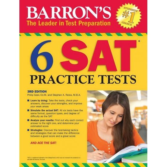 DKTODAY หนังสือ BARRON'S 6 SAT PRACTICE TESTS (3ED) | Shopee Thailand