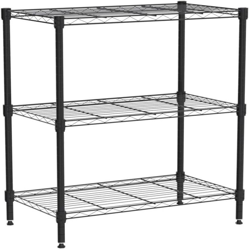Adjustable Metal Storage Shelves 3-Tier Wire Shelving Unit Organizer ...