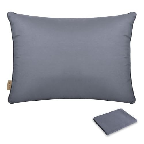 AYO Luxury Hotel Pillow - High Resilience, 3D Structure, 16.9 X 24.8 Inches, Washable, Removable Gray Cover - View #3